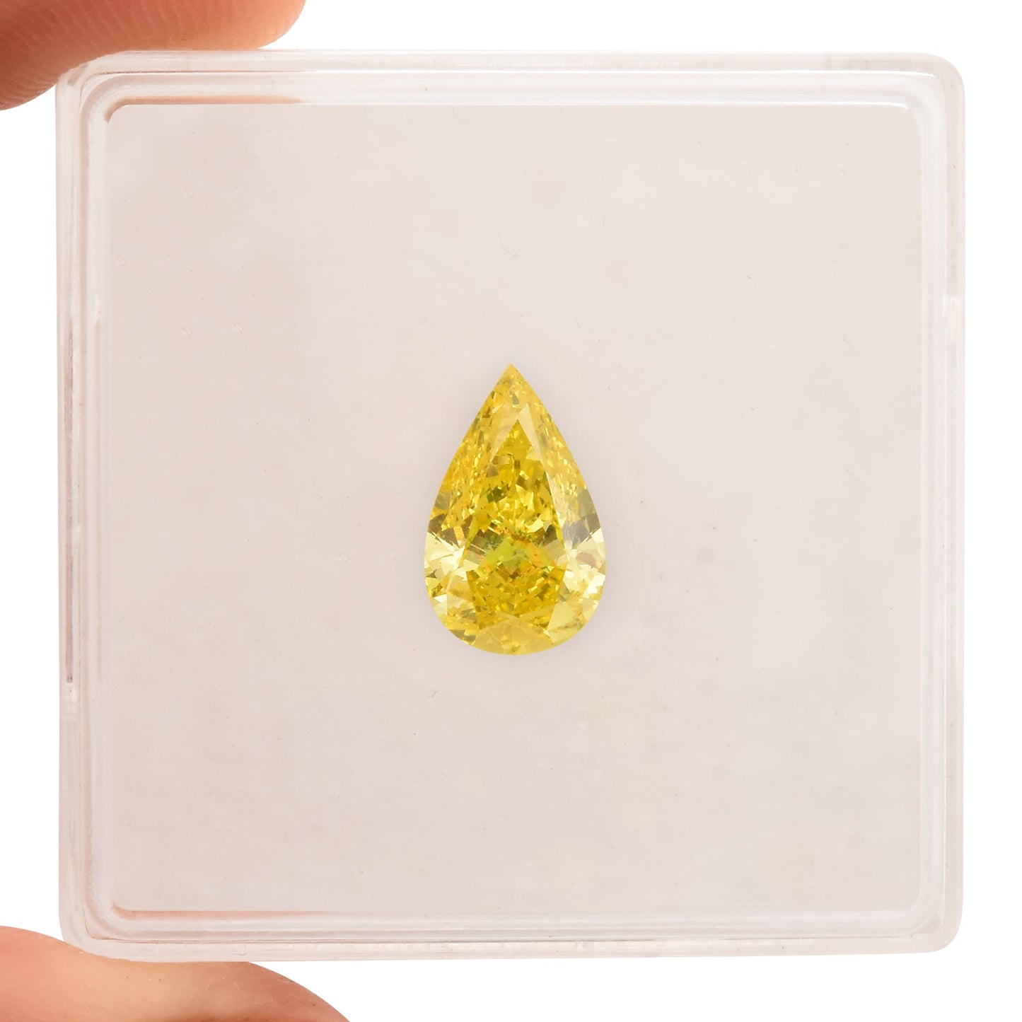 1.04 Carat Fancy Vivid Yellow Pear Diamond VS2 GIA