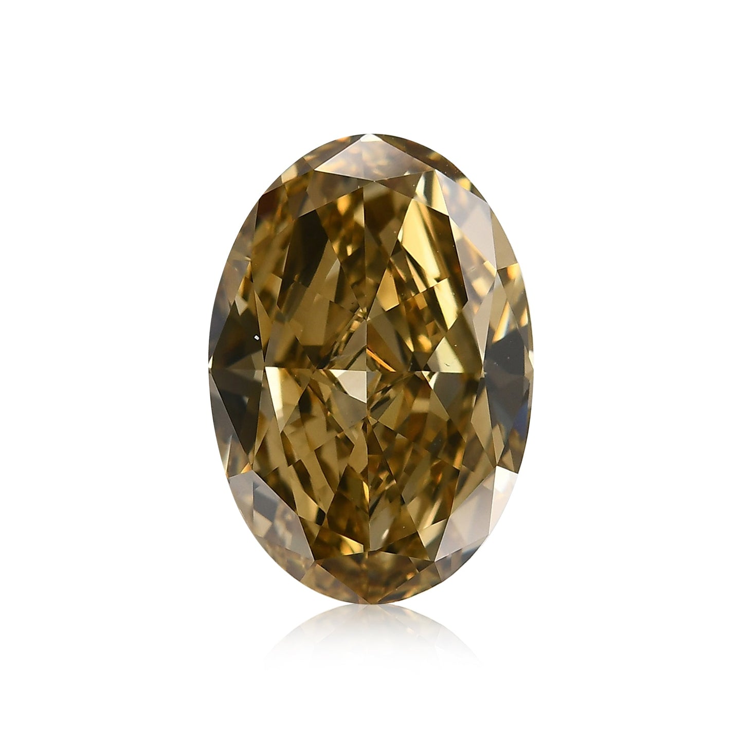 6,08 Karat Fancy Deep Brownish Greenish Yellow Oval Diamond VS2 GIA