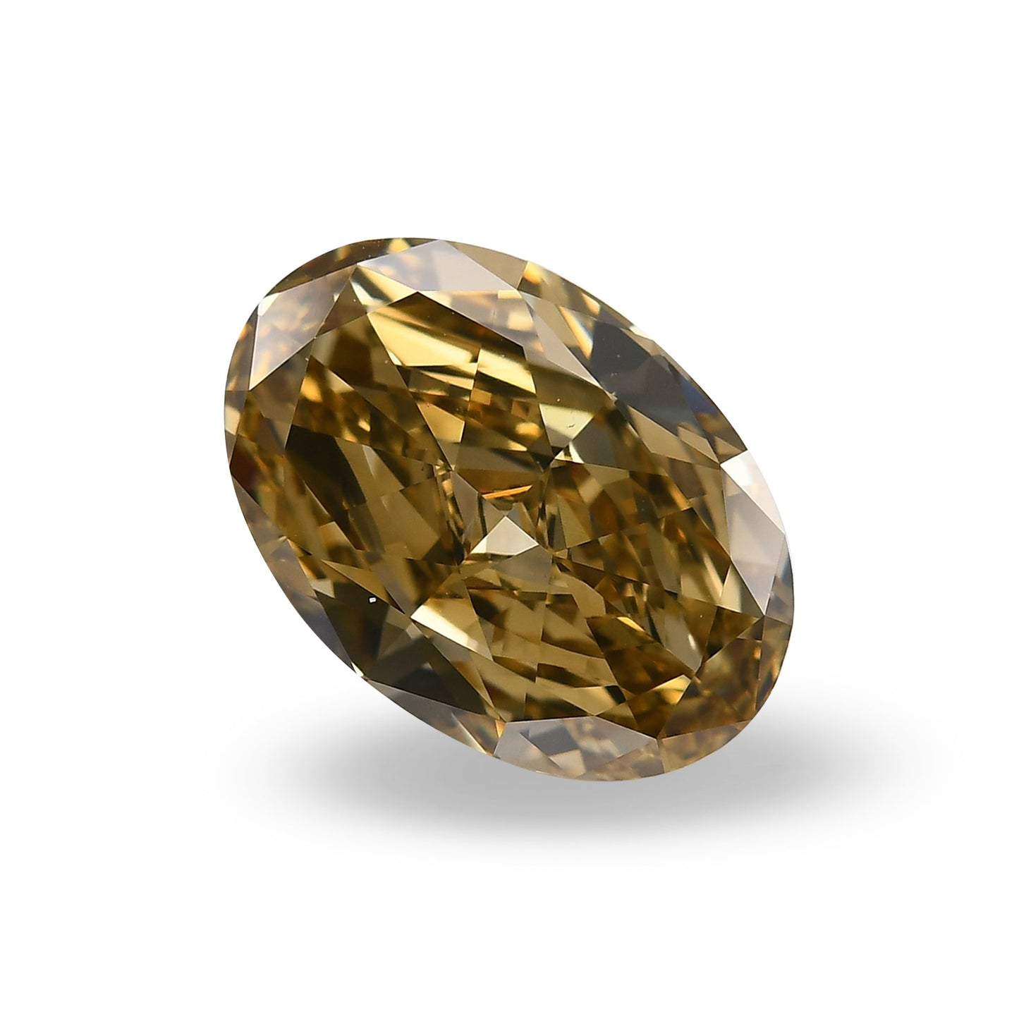 6,08 Karat Fancy Deep Brownish Greenish Yellow Oval Diamond VS2 GIA