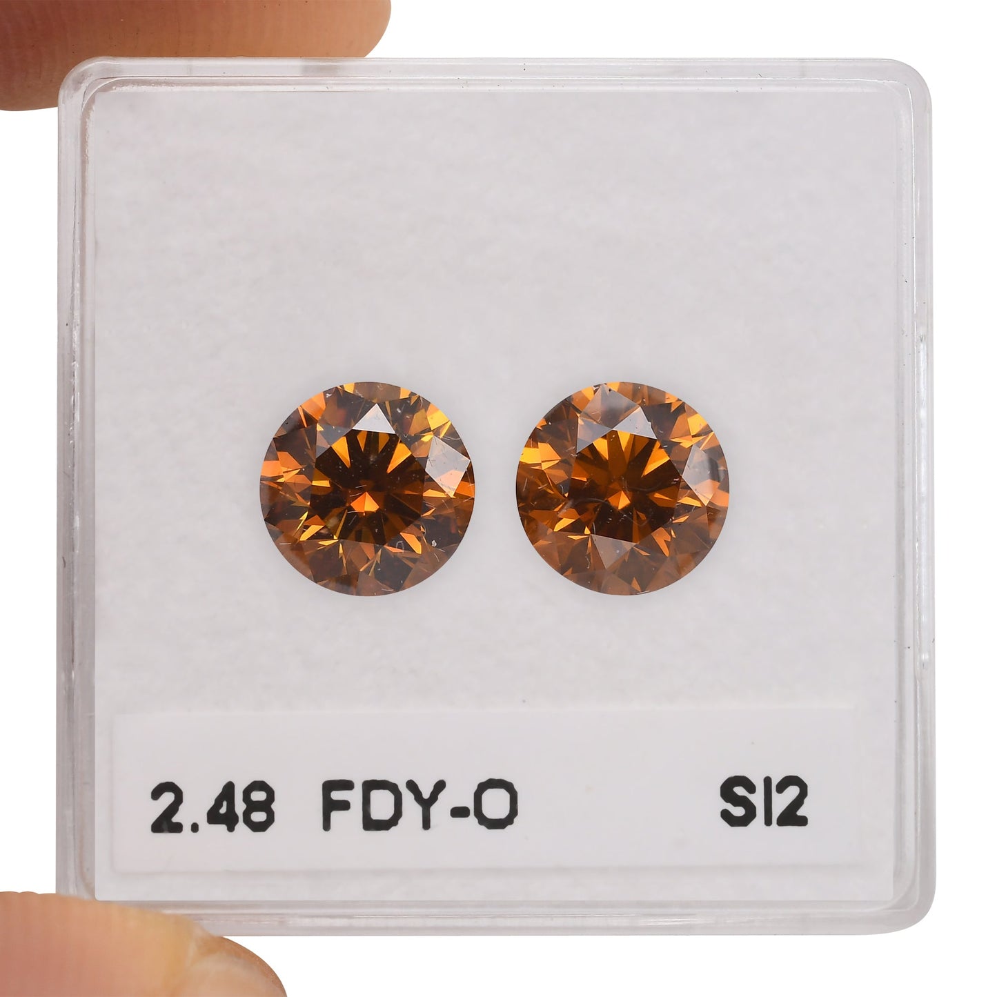 2,48 Karat Fancy Deep Yellowish Orange runde Diamanten SI2 GIA