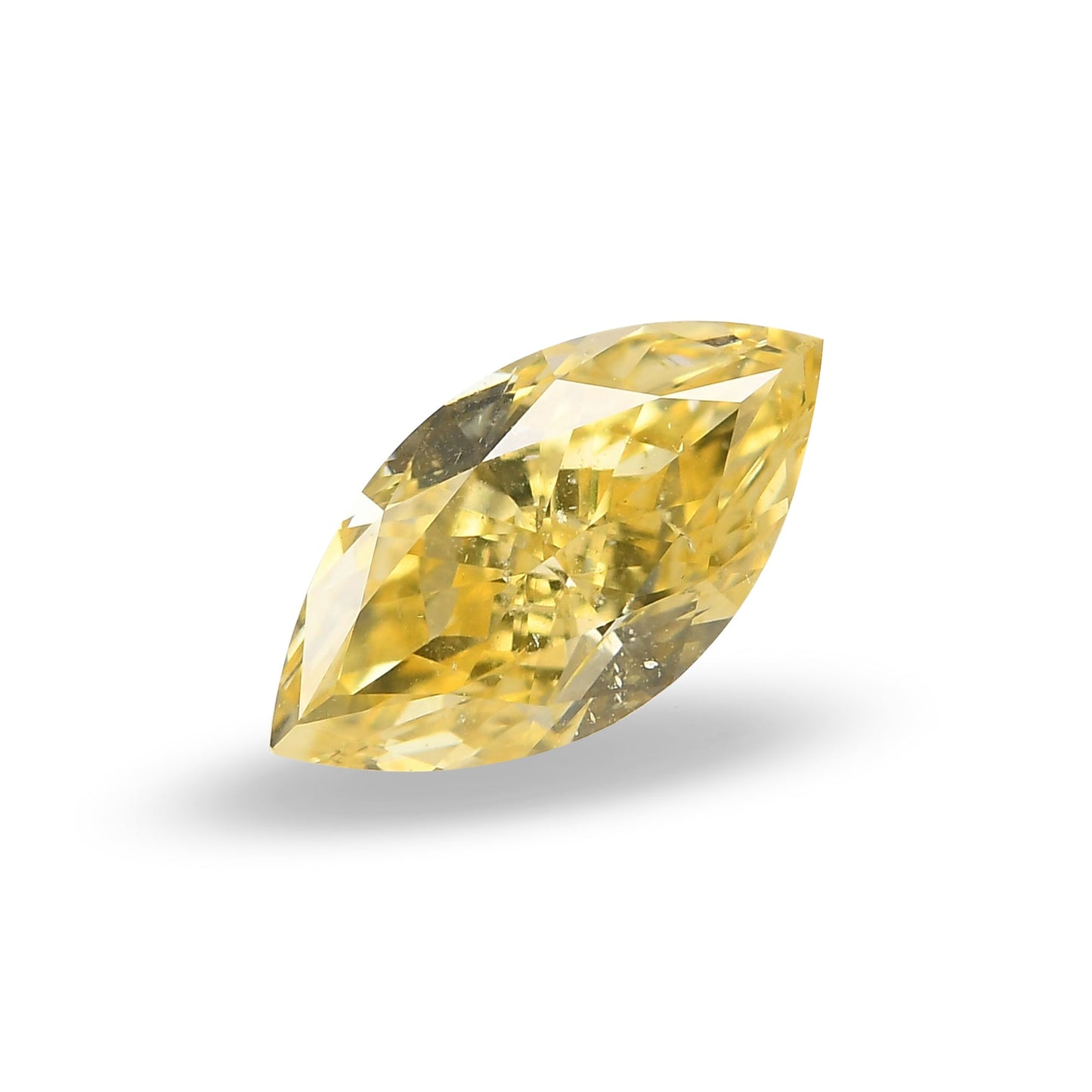 0.66 Carat Fancy Intense Yellow Marquise Diamond  GIA