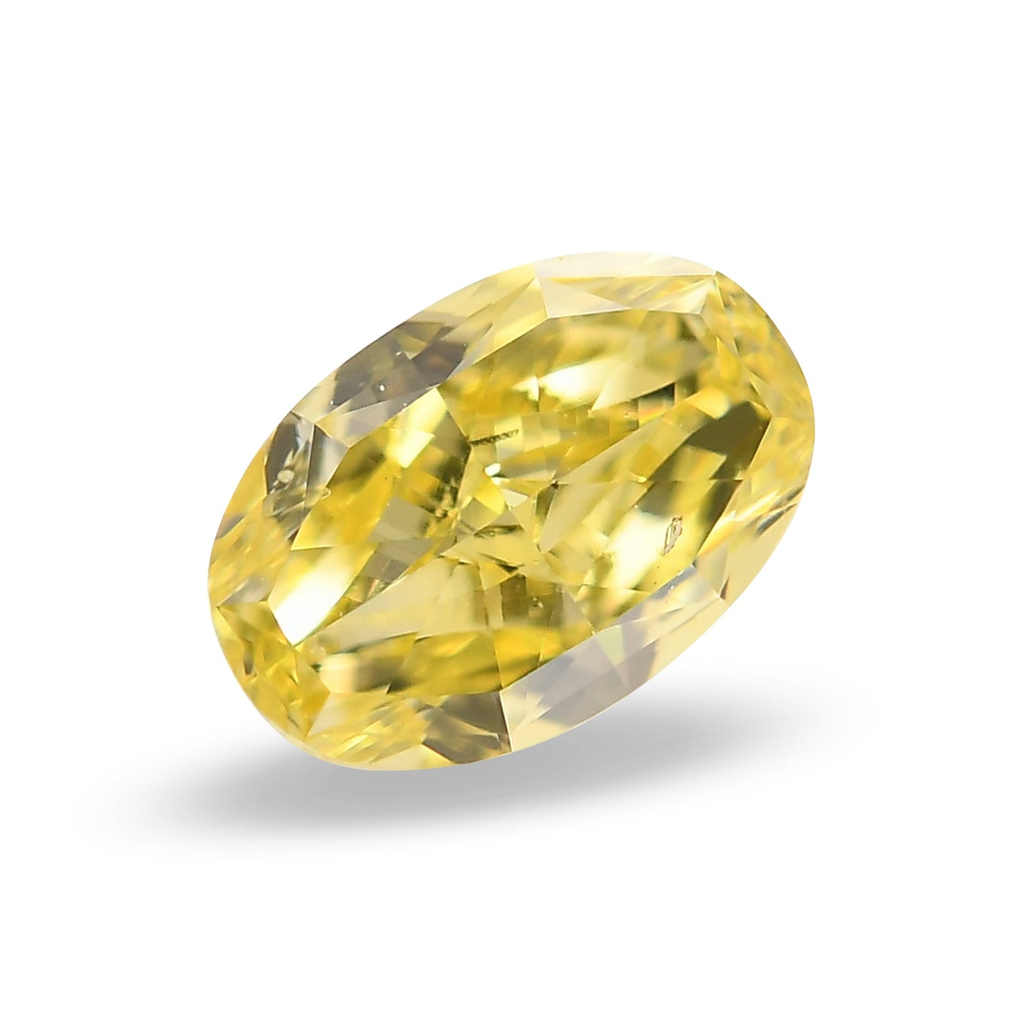 0.50 Carat Fancy Intense Yellow Oval Diamond SI1 GIA