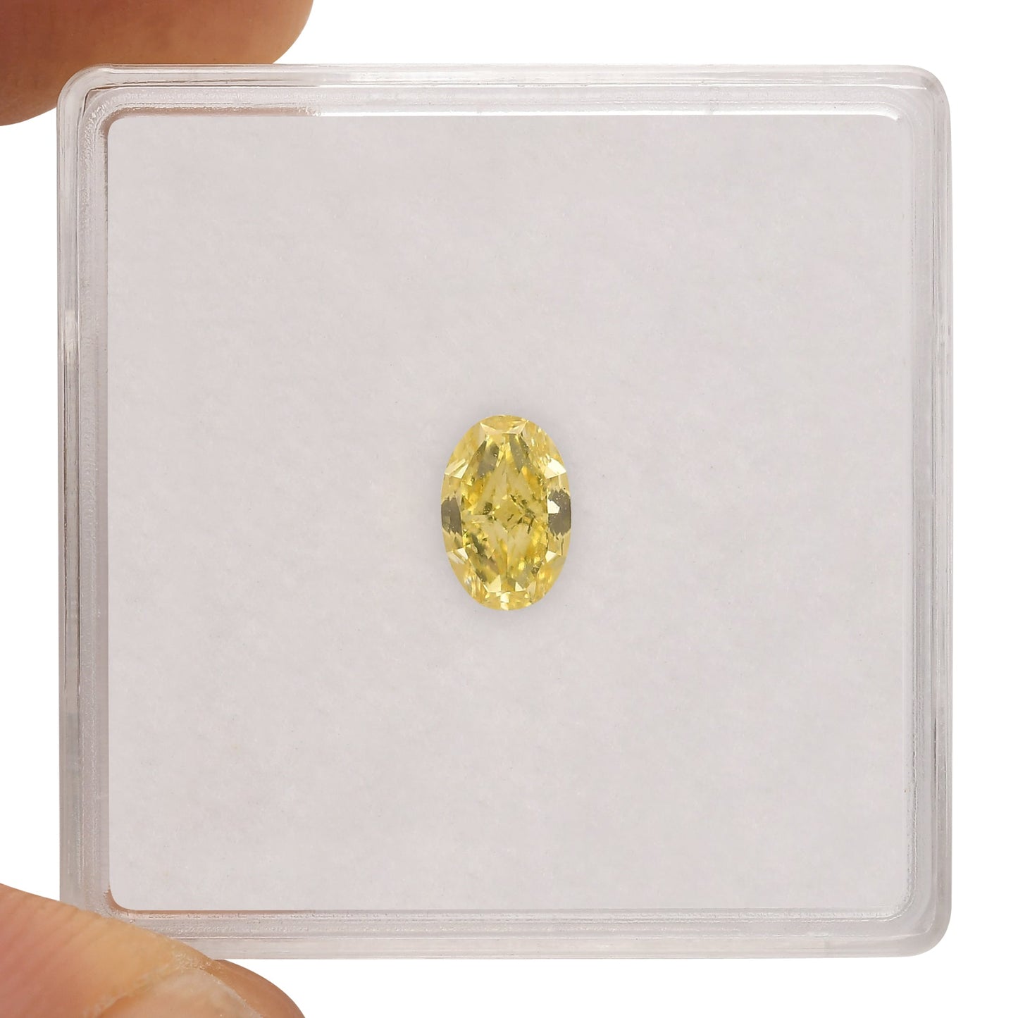 0.50 Carat Fancy Intense Yellow Oval Diamond SI1 GIA