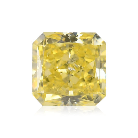 0.55 Carat Fancy Intense Yellow Radiant Diamond I1 GIA