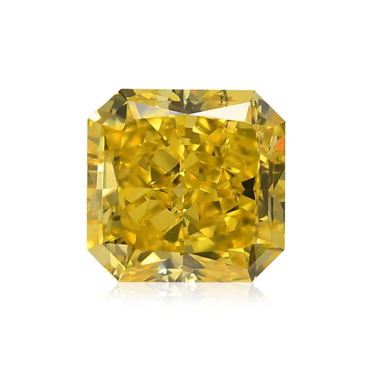 0.77 Carat Fancy Vivid Yellow Radiant Diamond SI2 GIA