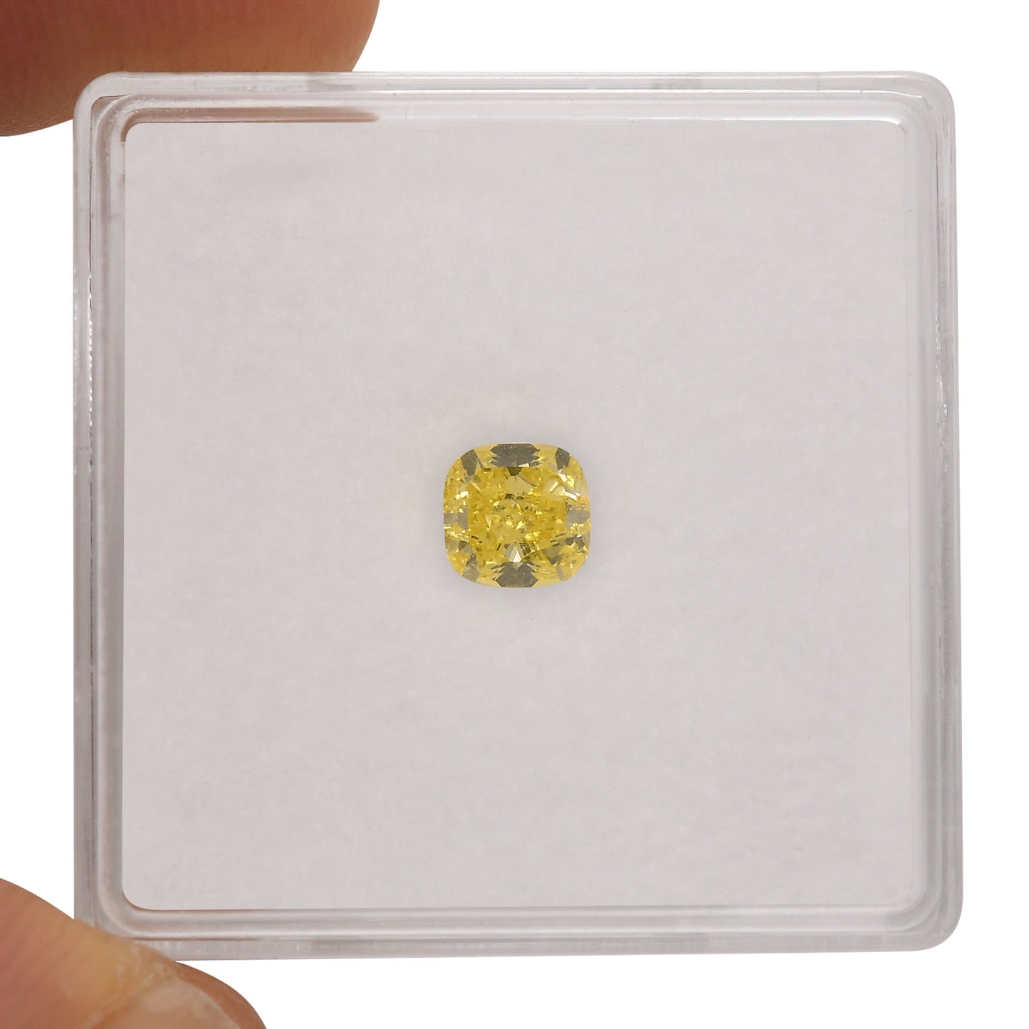 0.56 Carat Fancy Intense Yellow Cushion Diamond SI1 GIA