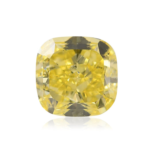 0.56 Carat Fancy Intense Yellow Cushion Diamond SI1 GIA