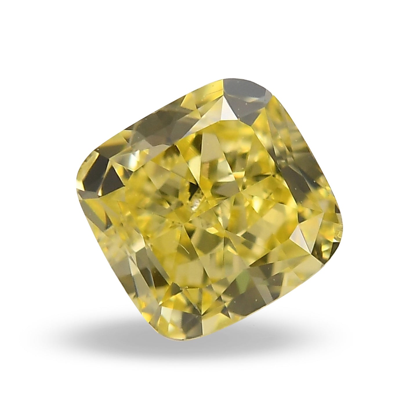 0.51 Carat Fancy Intense Yellow Cushion Diamond SI1 GIA