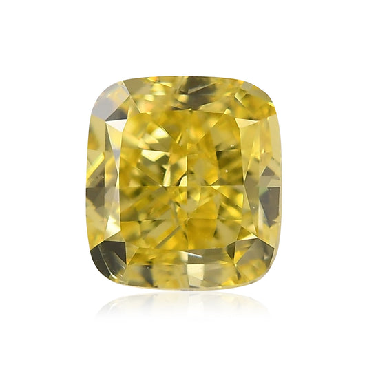 0,51 Karat Fancy Intense Yellow Cushion Diamond SI1 GIA