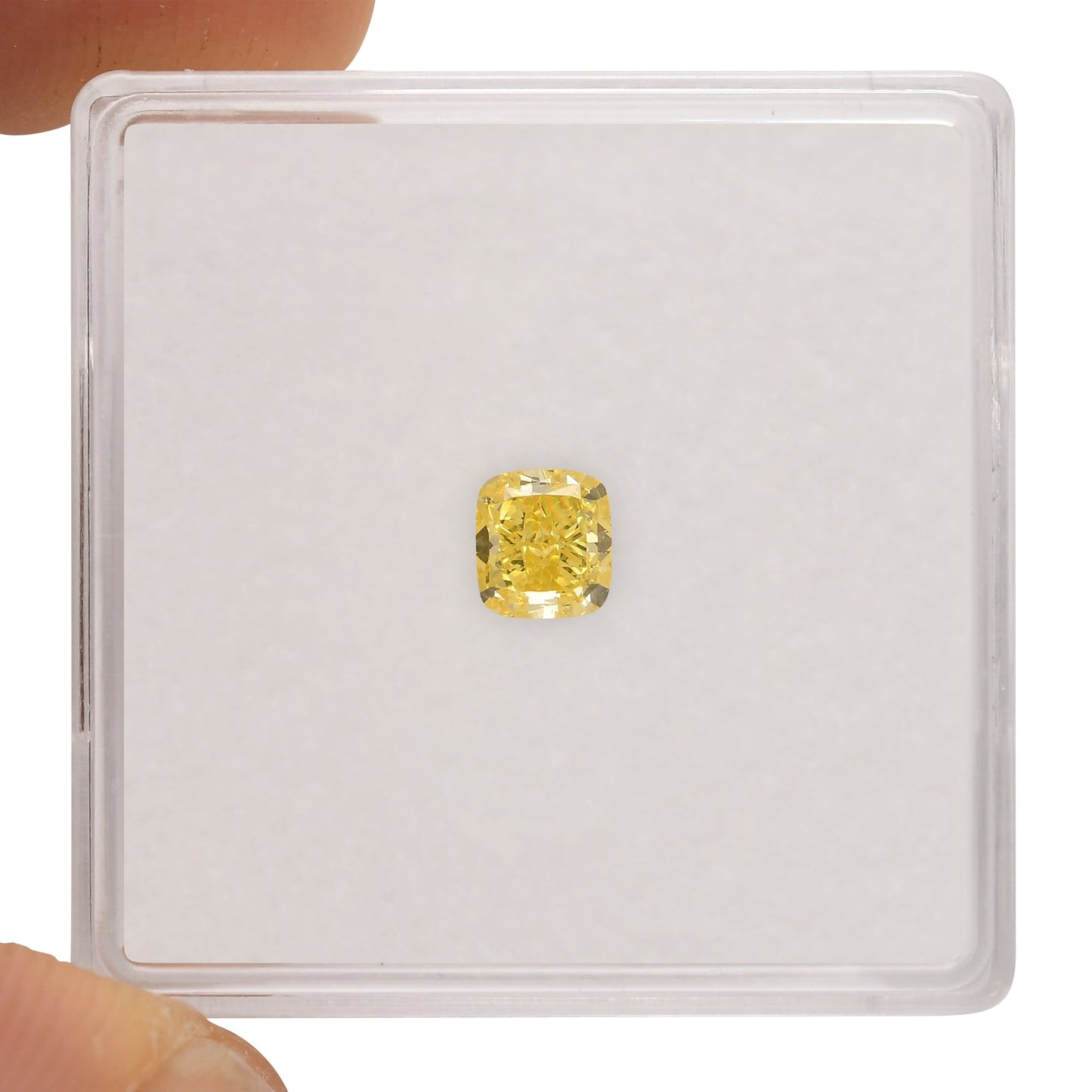 0.51 Carat Fancy Intense Yellow Cushion Diamond SI1 GIA