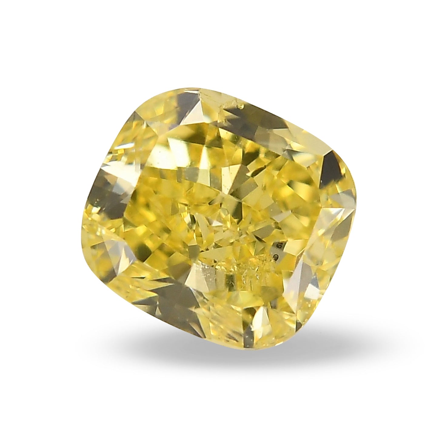 0.51 Carat Fancy Intense Yellow Cushion Diamond SI2 GIA