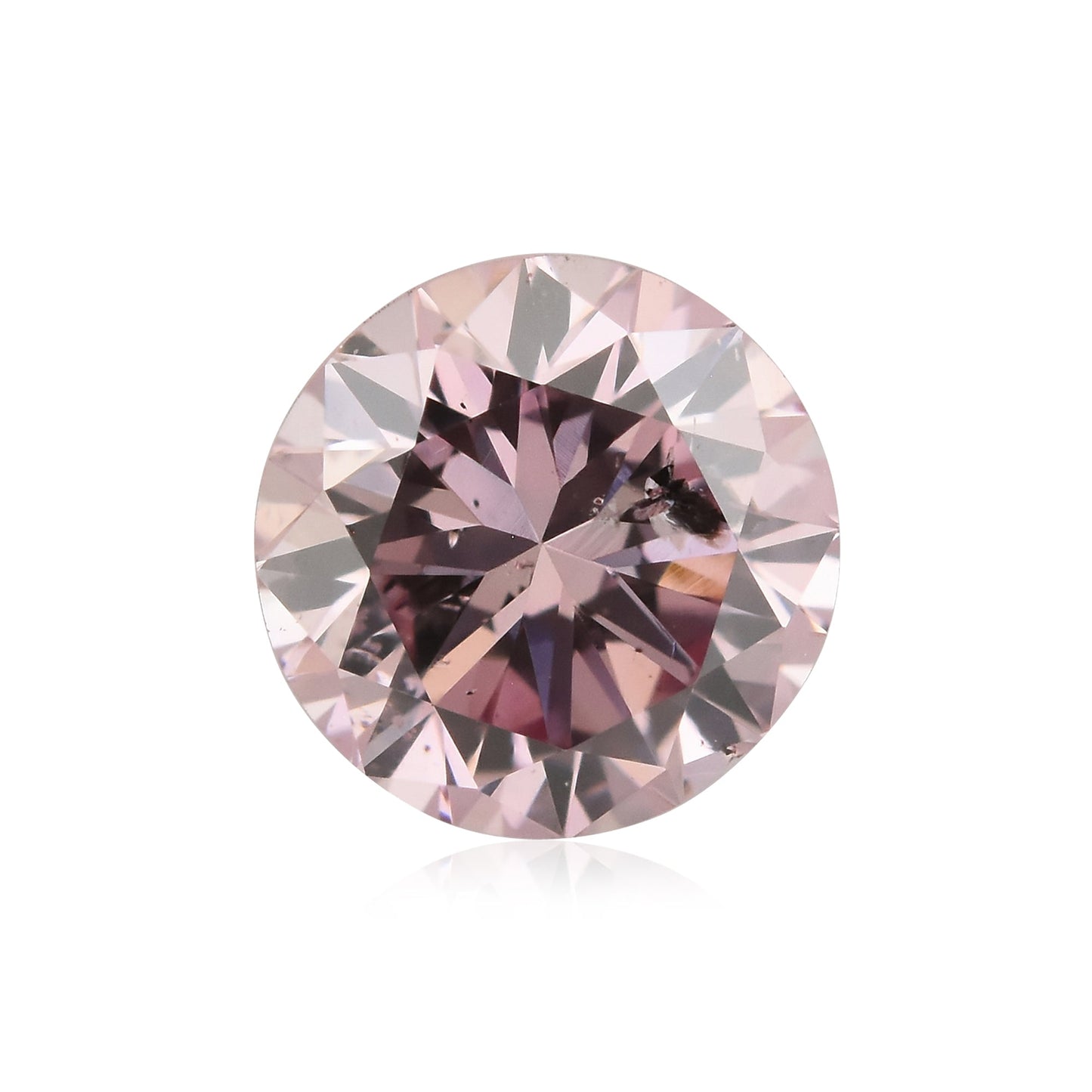 0.28 Carat Fancy Purplish Pink Round Brilliant Diamond I1 GIA