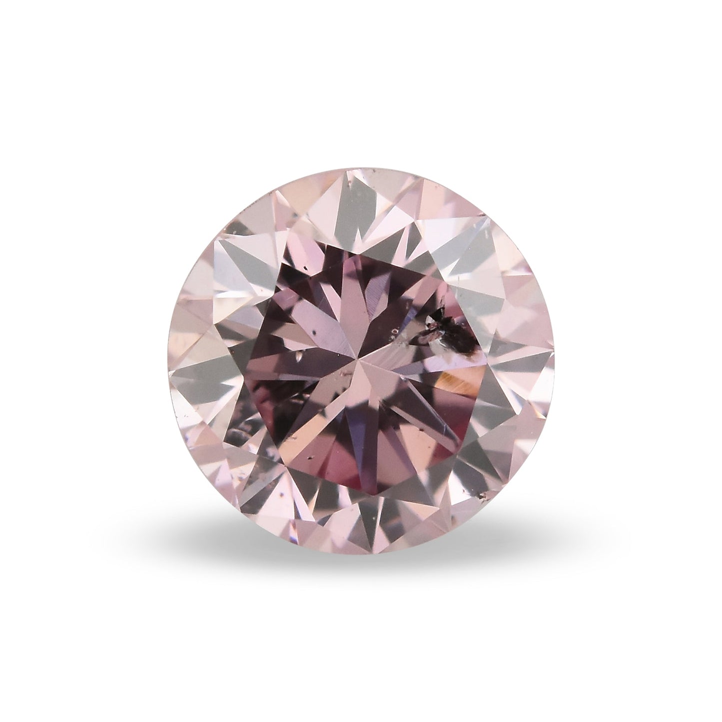 0.28 Carat Fancy Purplish Pink Round Brilliant Diamond I1 GIA