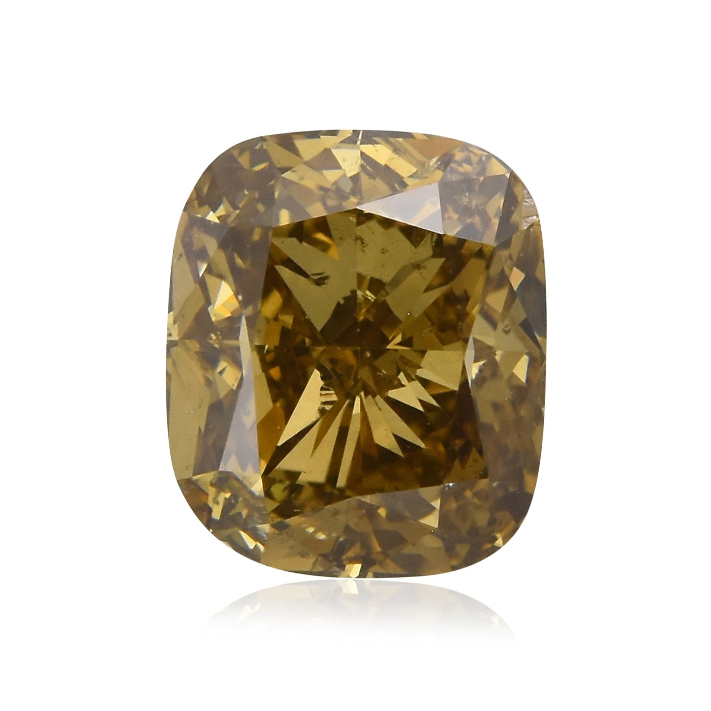 1.00 Carat Fancy Dark Brown Yellow Cushion Diamond SI2 GIA