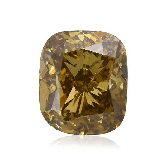 1,00 Karat Fancy Dark Brown Yellow Cushion Diamond SI2 GIA