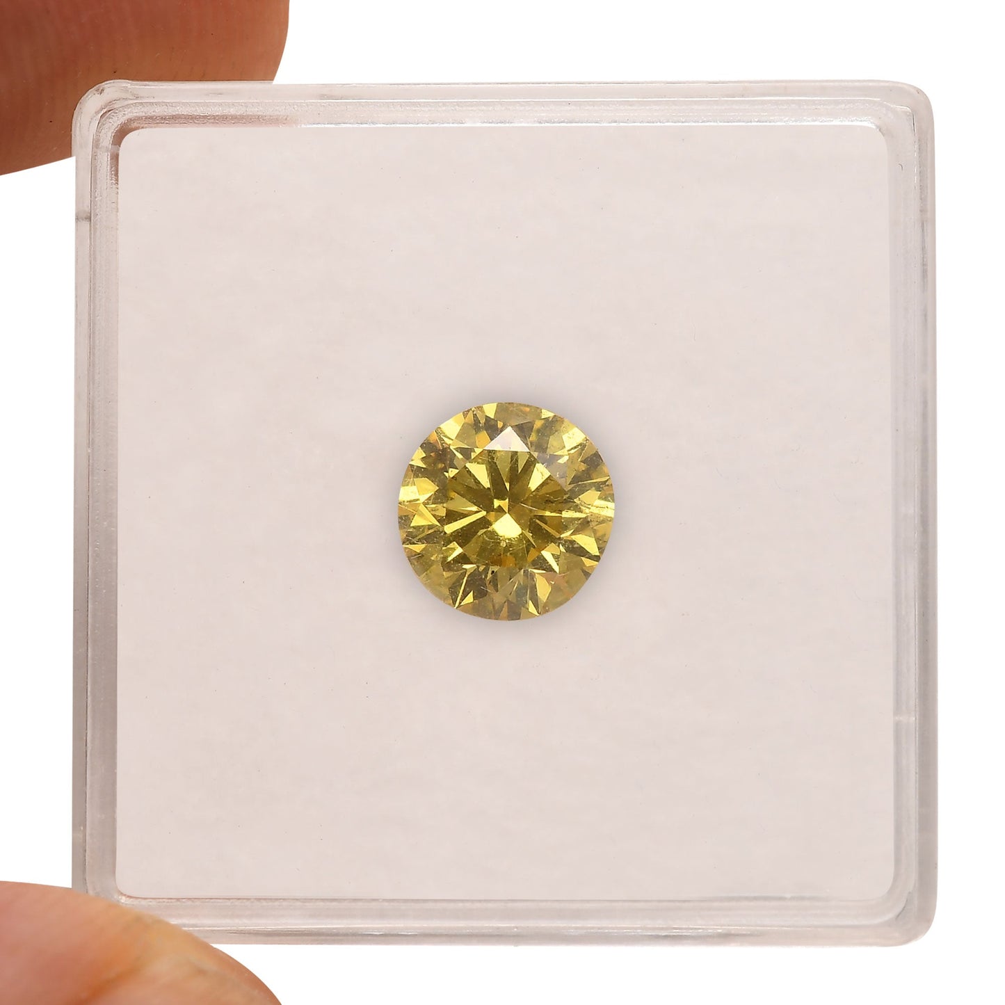 1.28 Carat Fancy Vivid Yellow Round Diamond SI2 GIA