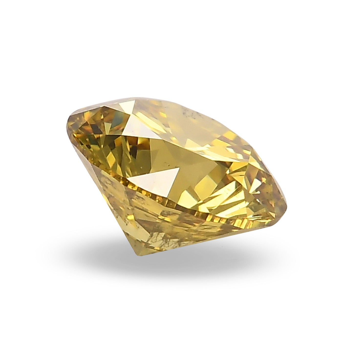 1.28 Carat Fancy Vivid Yellow Round Diamond SI2 GIA