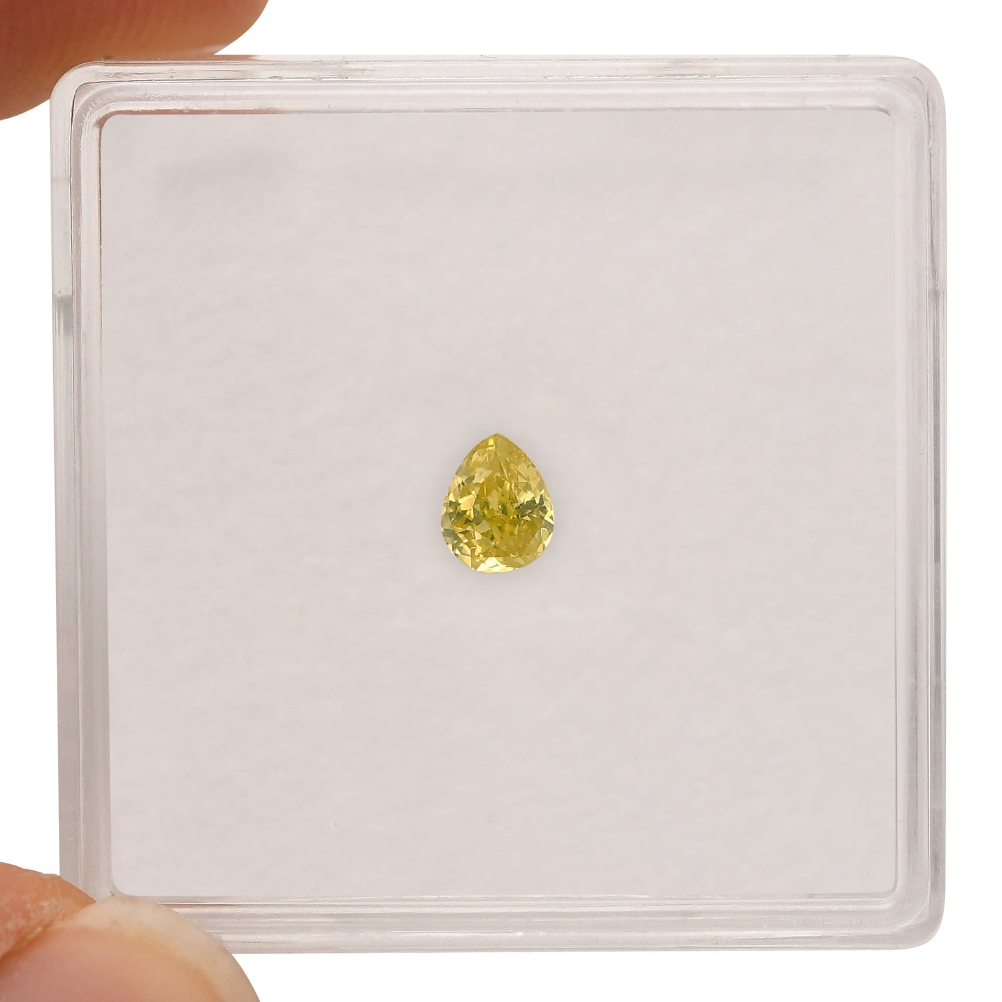 0,22 Karat Fancy Intense Yellow Birnenförmiger Diamant VS2 GIA