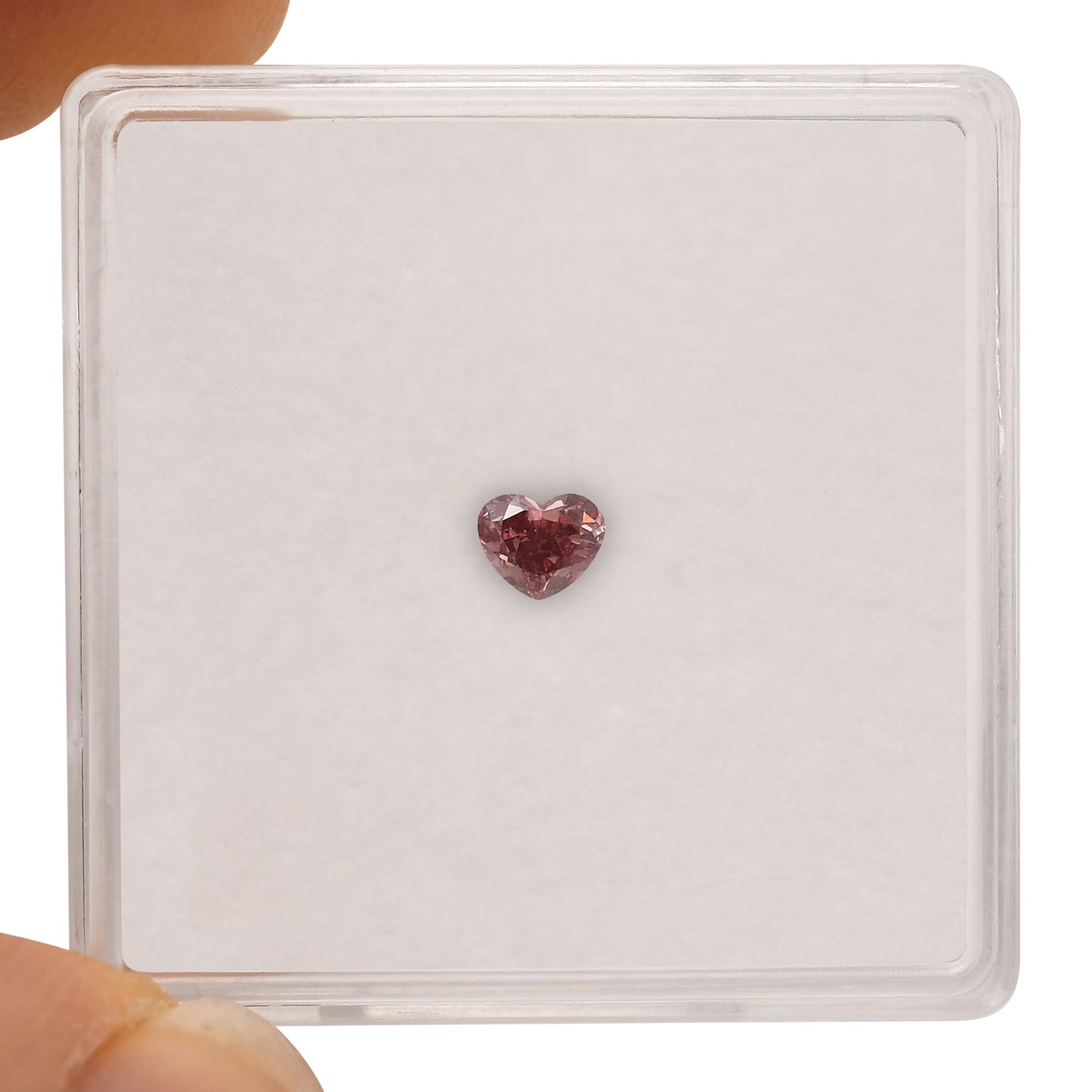 0.16 Carat Fancy Deep Pink HEART Diamond SI2 GIA