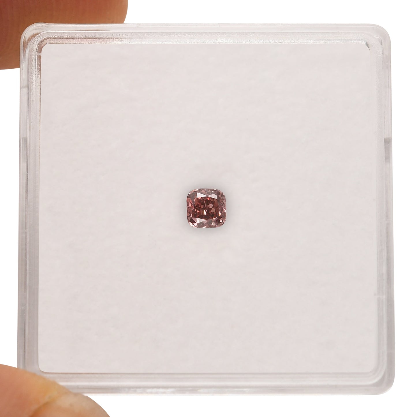 0.13 Carat Fancy Deep Pink Cushion Diamond (SI2) GIA
