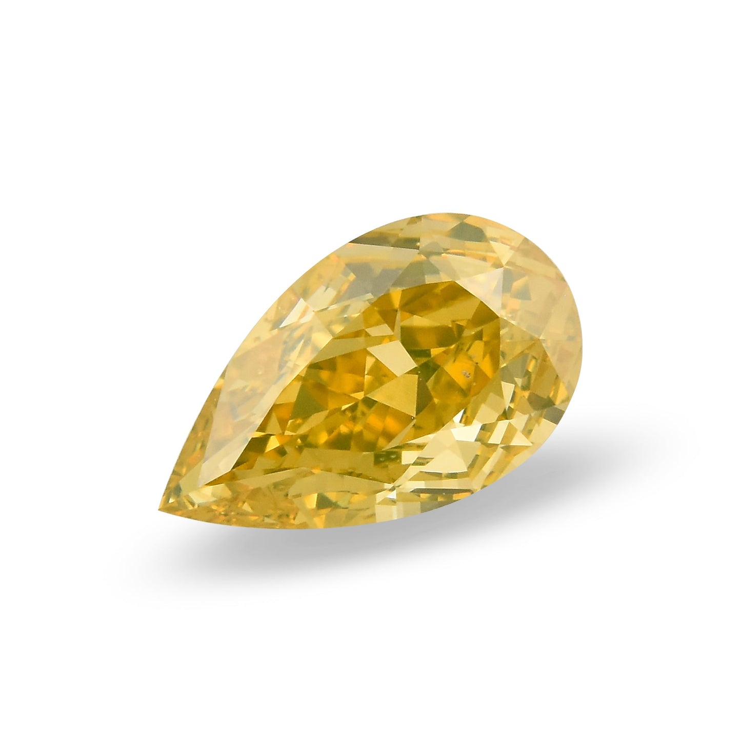 0.57 Carat Fancy Deep Yellow Pear Diamond SI1 GIA