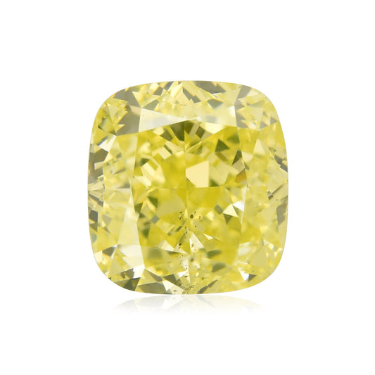 2,03 Karat Fancy Intense Greenish Yellow Cushion Diamond SI1 GIA