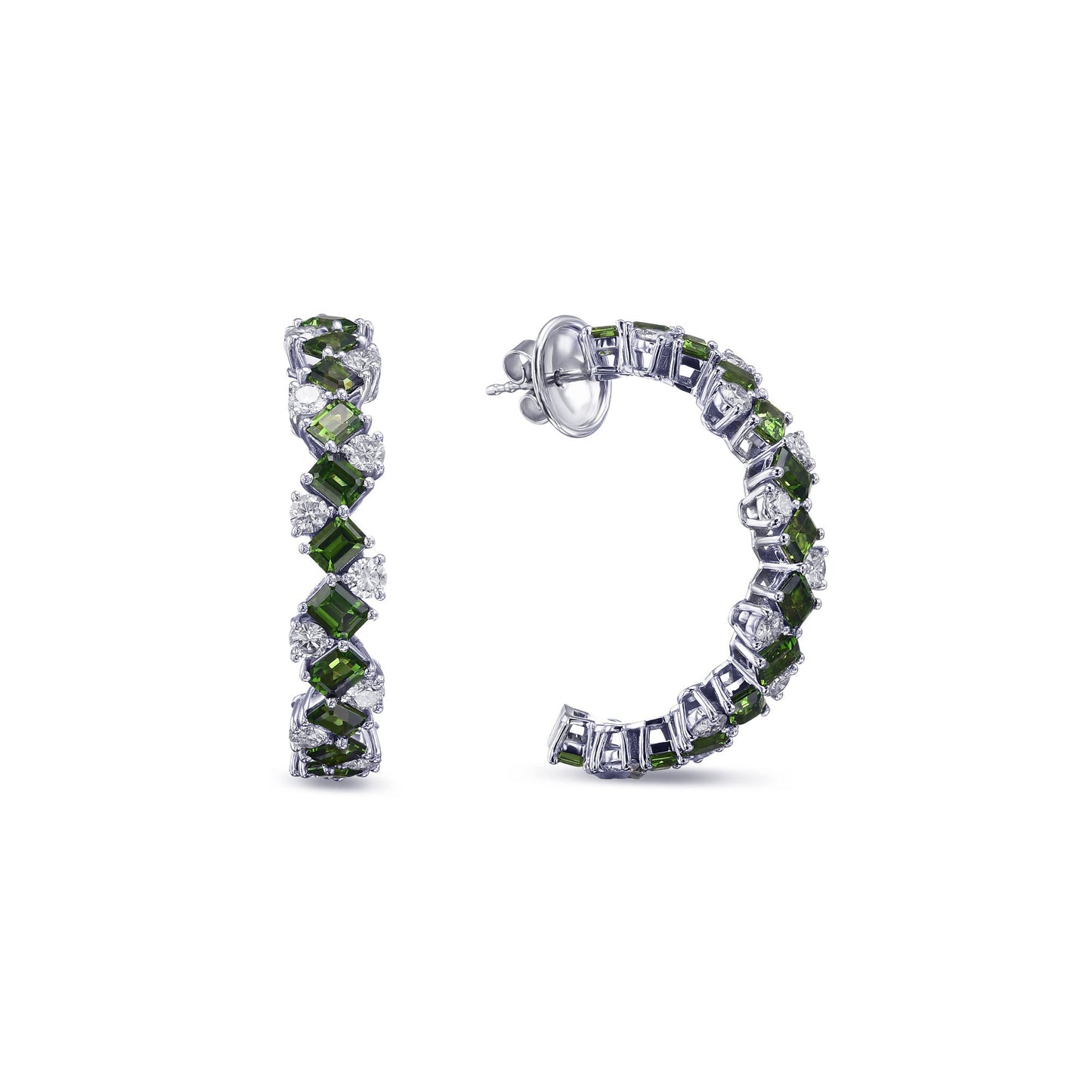 Turmalin- und Diamant-Creolen
