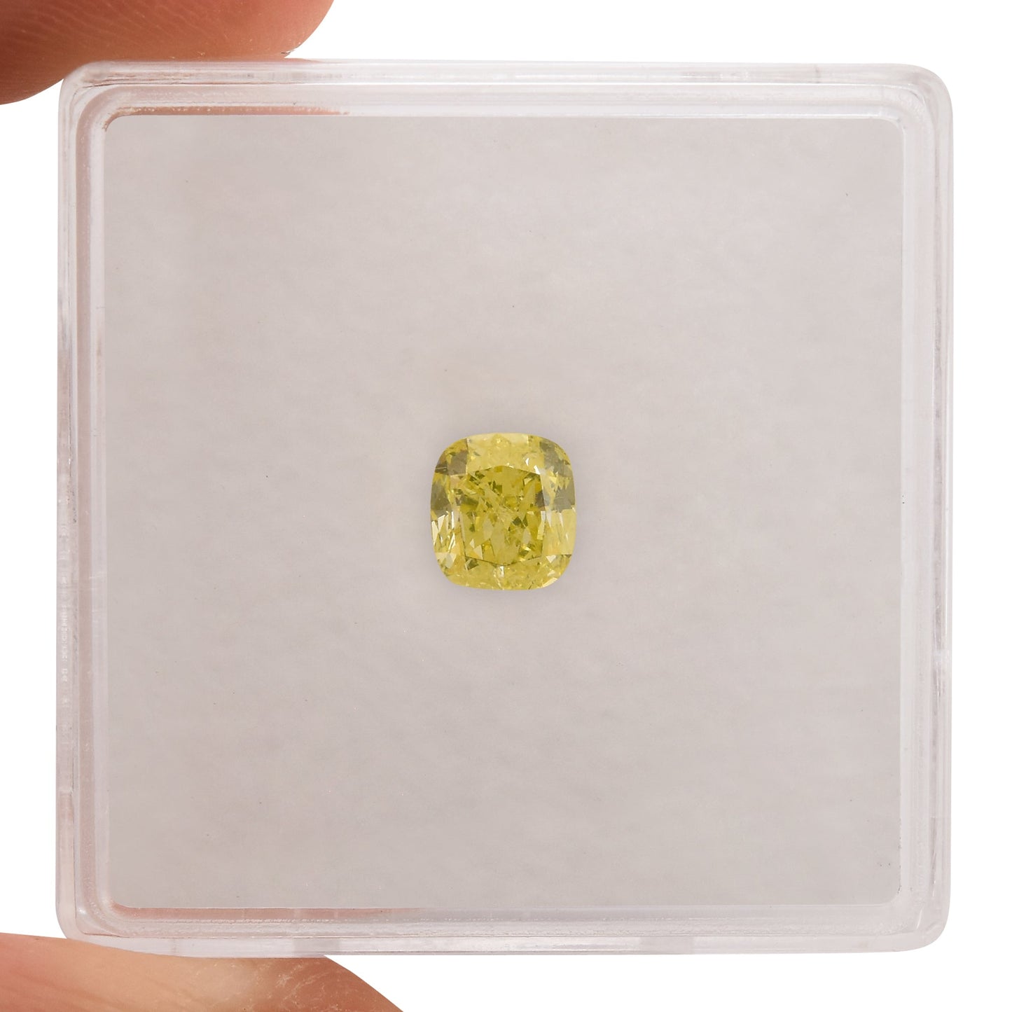 0.72 Carat Fancy Greenish Yellow Cushion Diamond SI1 GIA