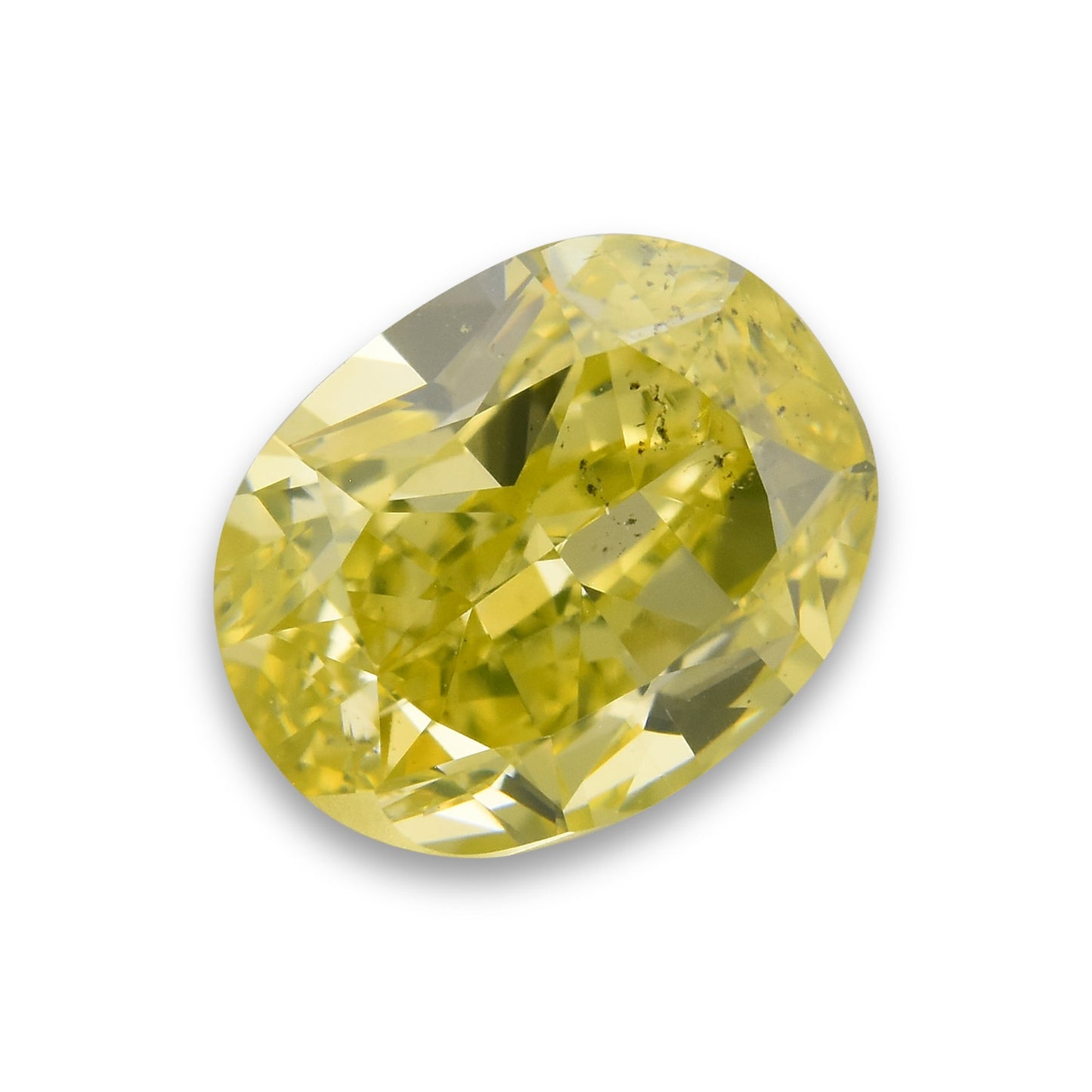 1,01 Karat Fancy Intense Greenish Yellow Oval Diamond SI2 GIA