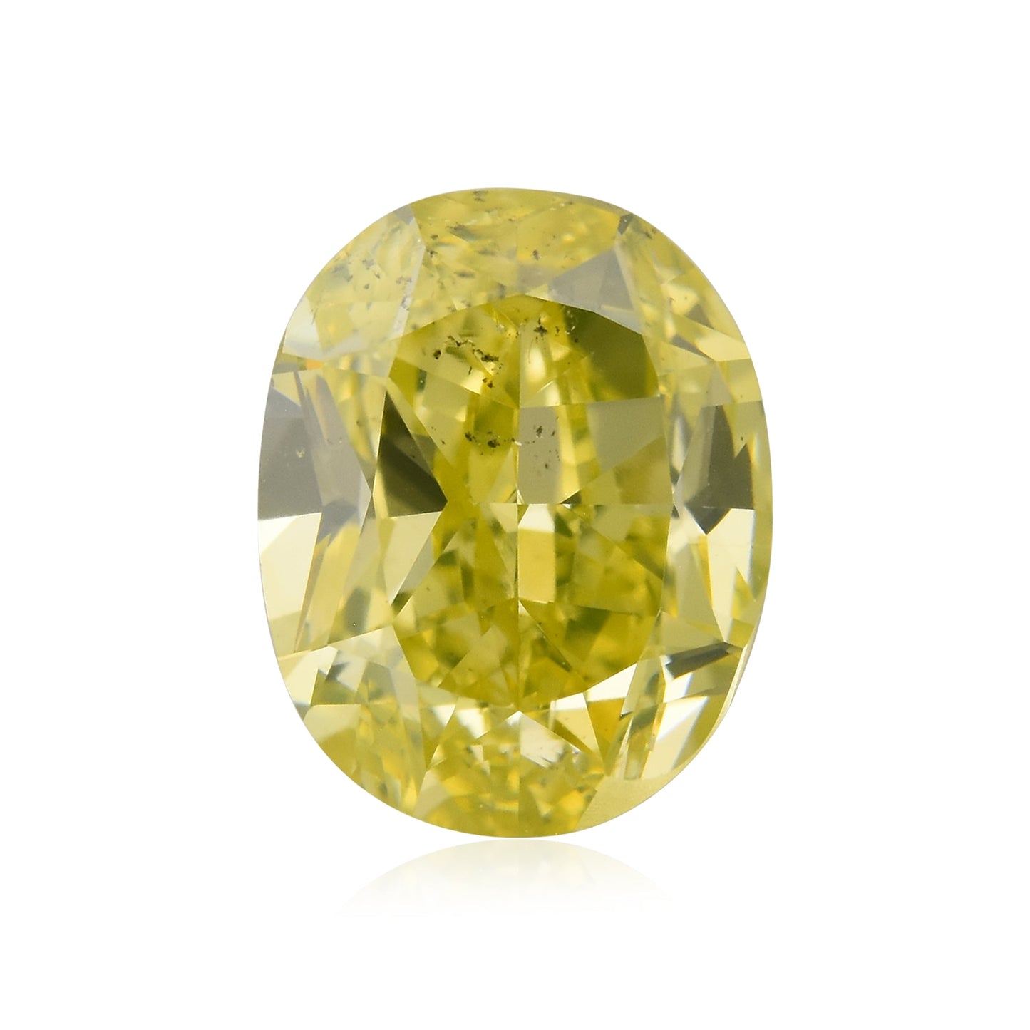 1,01 Karat Fancy Intense Greenish Yellow Oval Diamond SI2 GIA