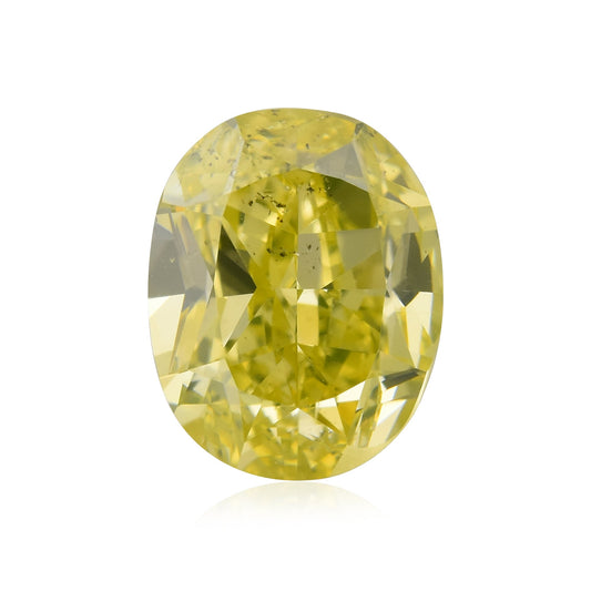 1,01 Karat Fancy Intense Greenish Yellow Oval Diamond SI2 GIA