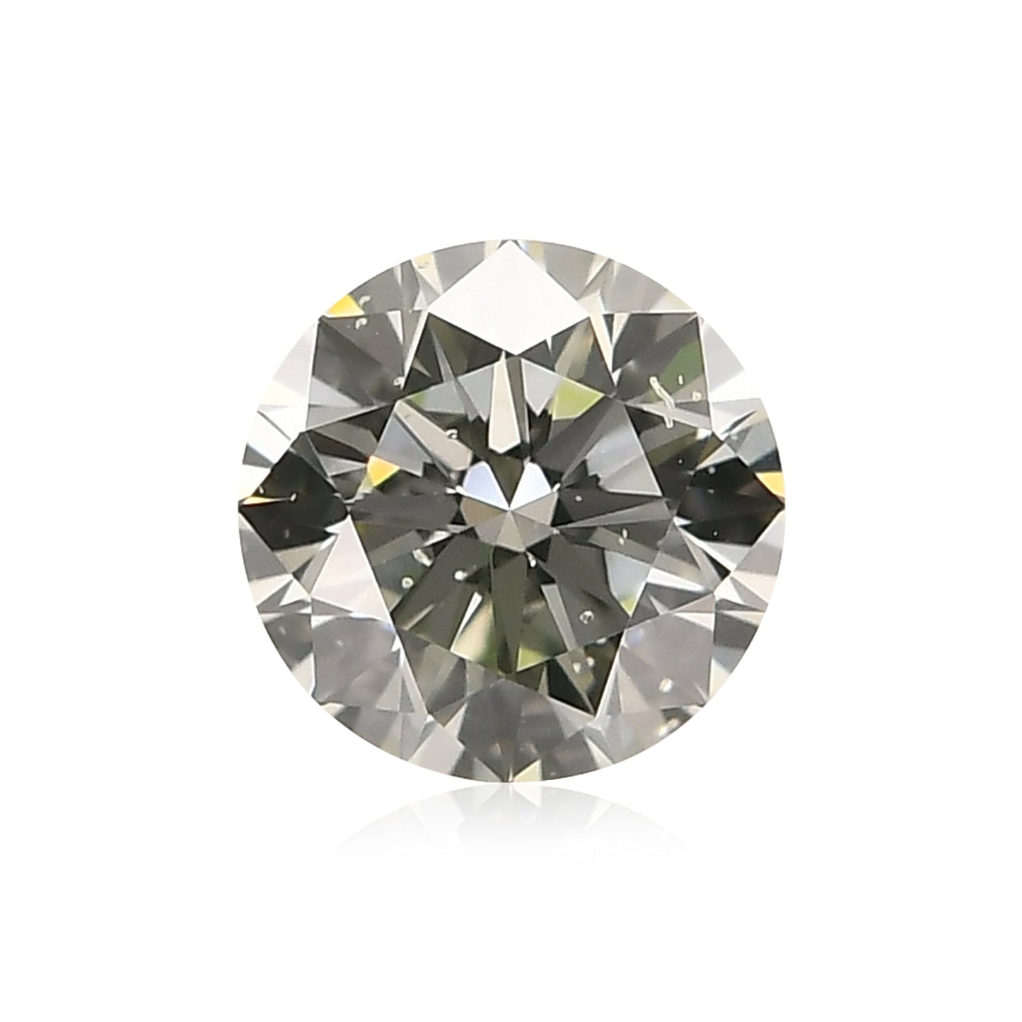 0.42 Carat Very Light Yellow Green Round Brilliant Diamond (SI1) GIA