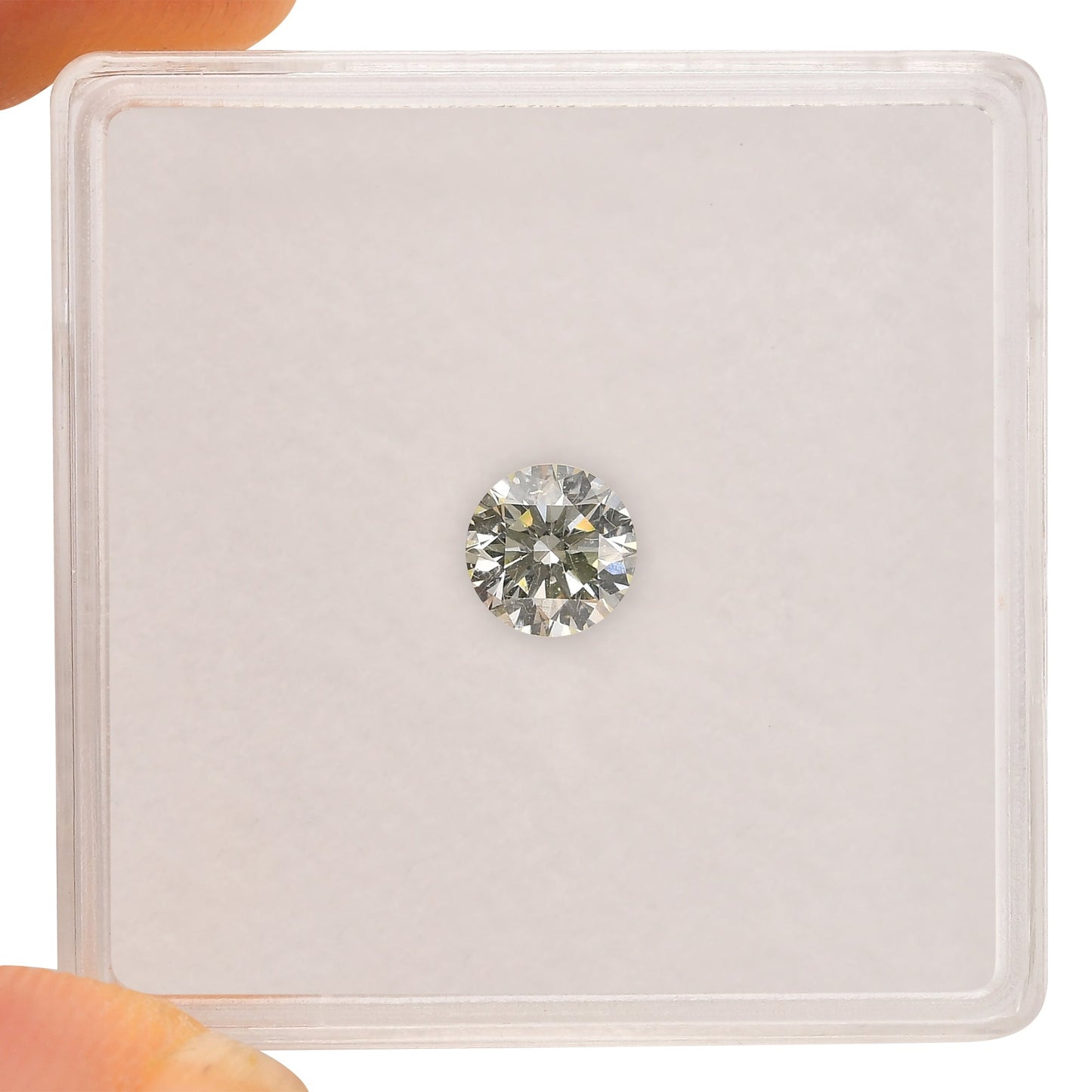 0.42 Carat Very Light Yellow Green Round Brilliant Diamond (SI1) GIA