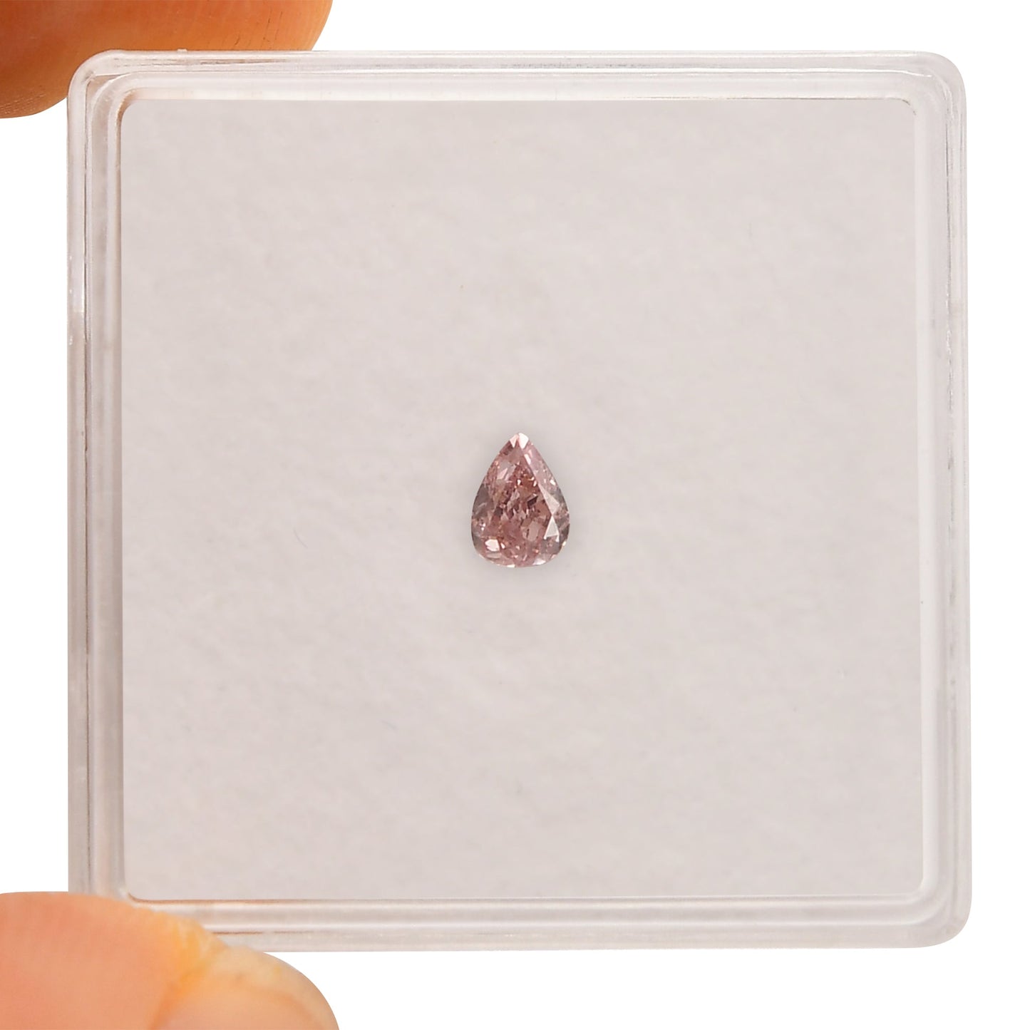 0.24 Carat Fancy Intense Pink Pear Diamond SI2 GIA