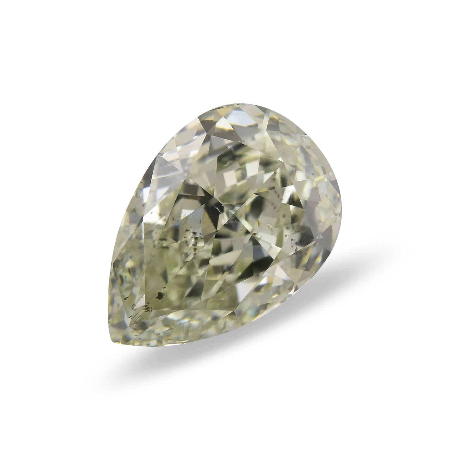 1.00 Carat Fancy Intense Green Pear Diamond SI2 GIA