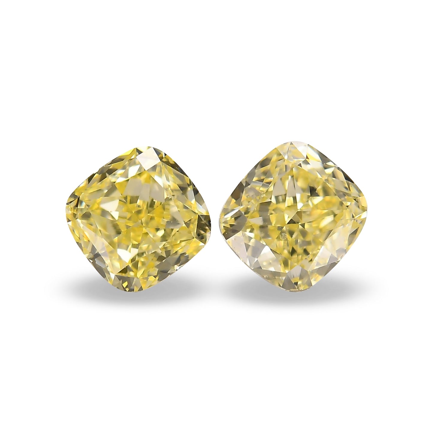 1.40 Carat Fancy Yellow Cushion Diamonds VVS2