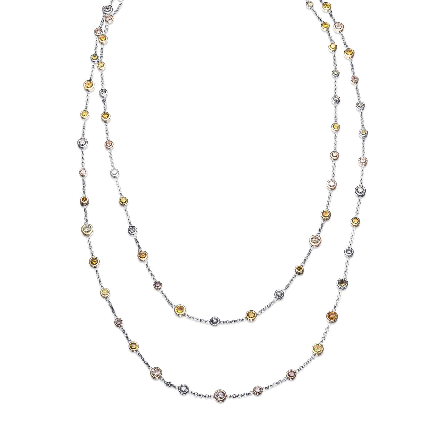 Diamantkette mit Mix-Farben-Brillanten