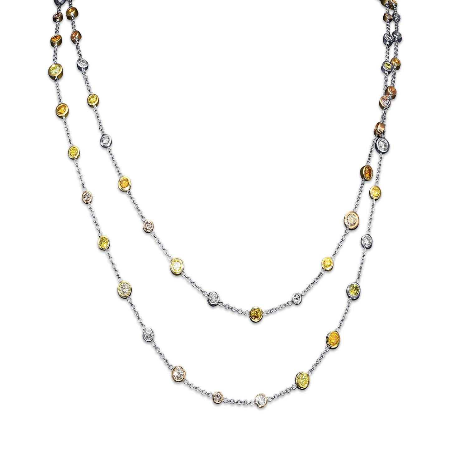 Diamantkette mit Mix-Farben-Brillanten