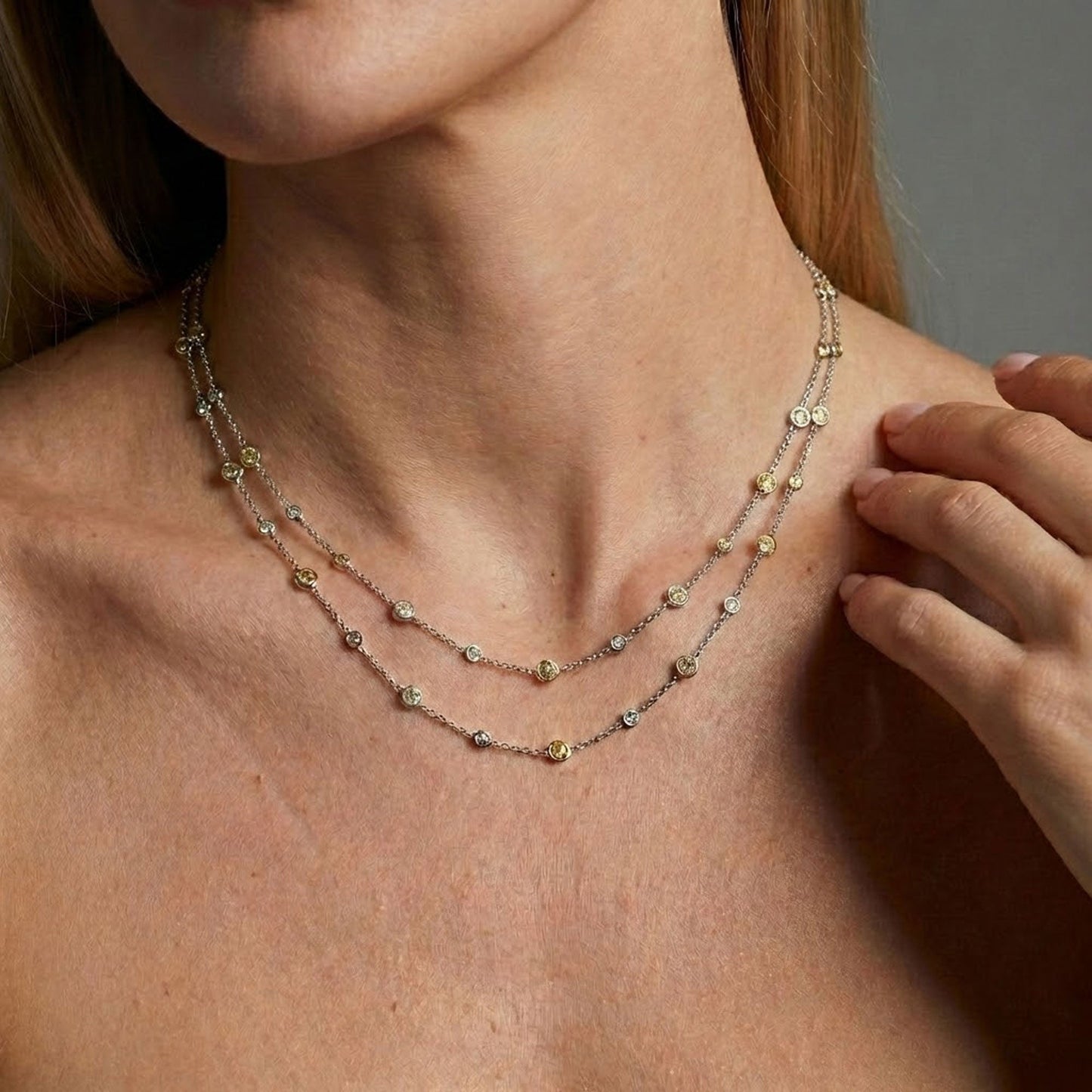 Diamantkette mit Mix-Farben-Brillanten