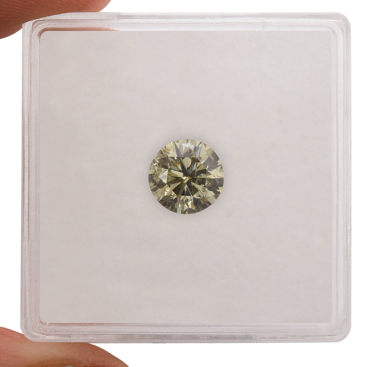 1,02 Karat Fancy Dark Green Gray Round Brilliant (I2) GIA