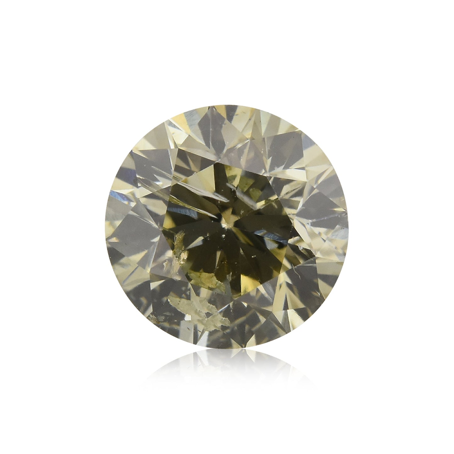 1,02 Karat Fancy Dark Green Gray Round Brilliant (I2) GIA