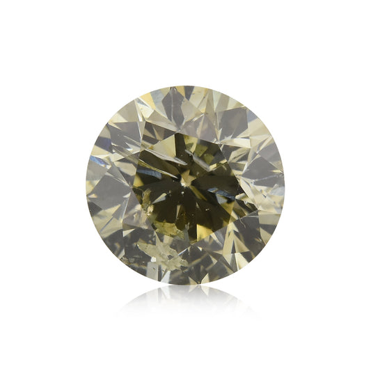 1,02 Karat Fancy Dark Green Gray Round Brilliant (I2) GIA
