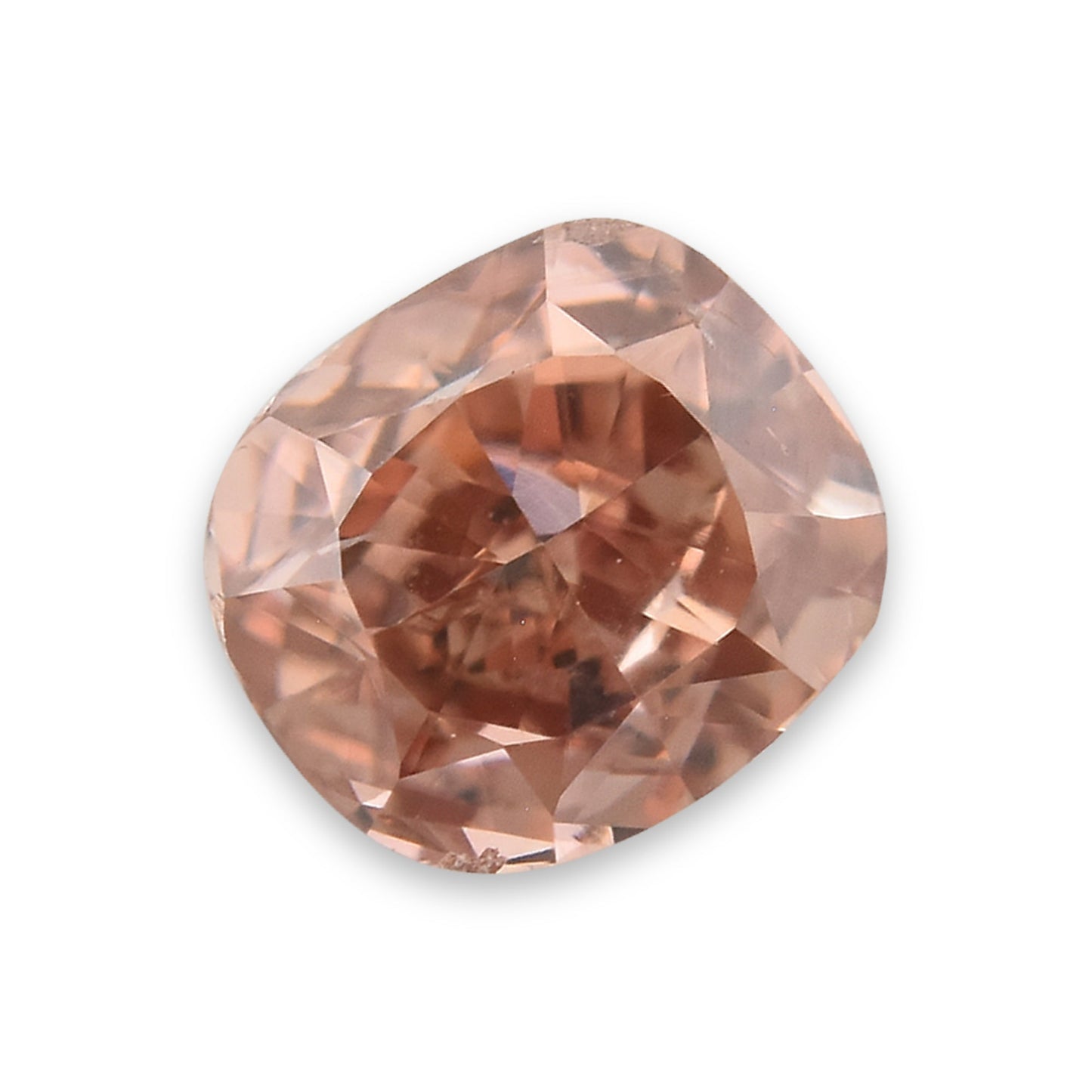 0.31 Carat Fancy Orangy Pink Radiant Diamond I1 GIA
