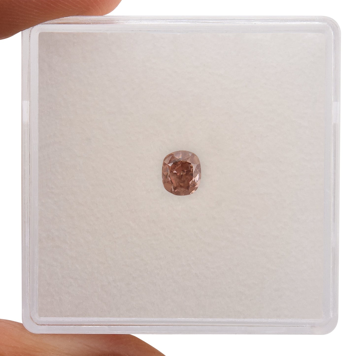 0.31 Carat Fancy Orangy Pink Radiant Diamond I1 GIA