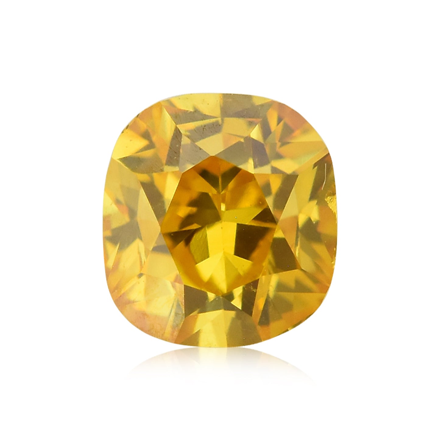 0.30 Carat Fancy Vivid Orange Yellow Cushion Diamond SI1 GIA