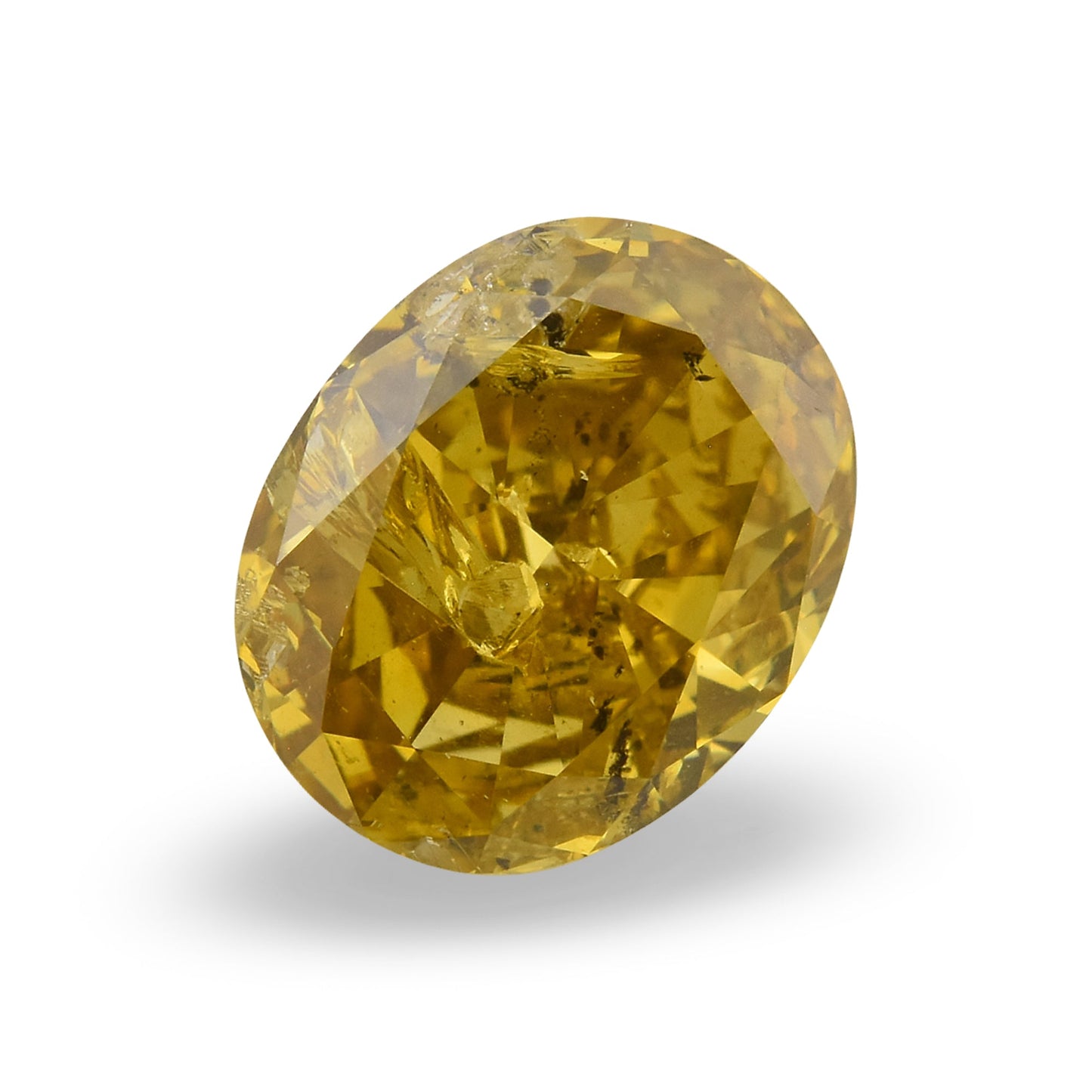 1.19 Carat Fancy Deep Brownish Yellow Oval Diamond (I2) GIA