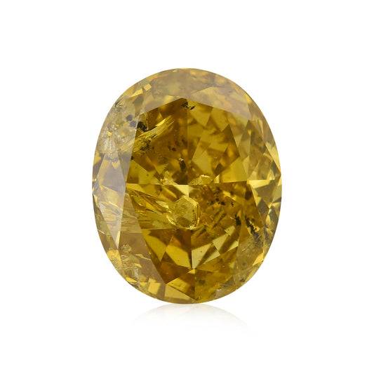 1,19 Karat Fancy Deep Brownish Yellow Oval Diamond (I2) GIA