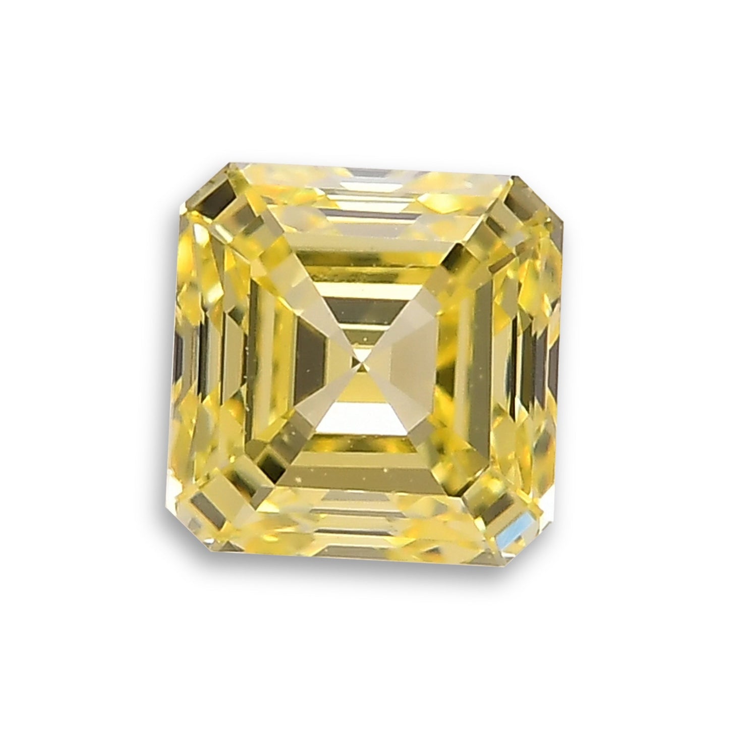 0,69 Karat Fancy Intense Yellow Asscher-Diamant VVS2 GIA