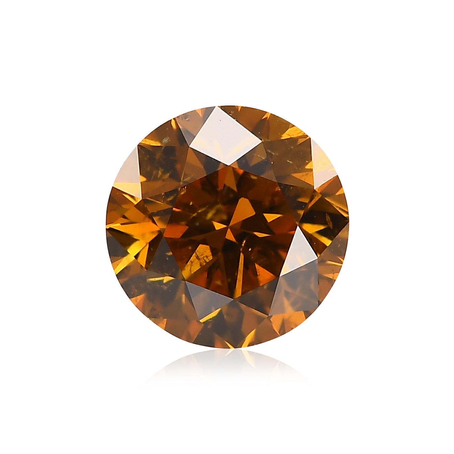 1.20 Carat Fancy Deep Brownish Yellowish Orange Round Brilliant Diamond I1 GIA