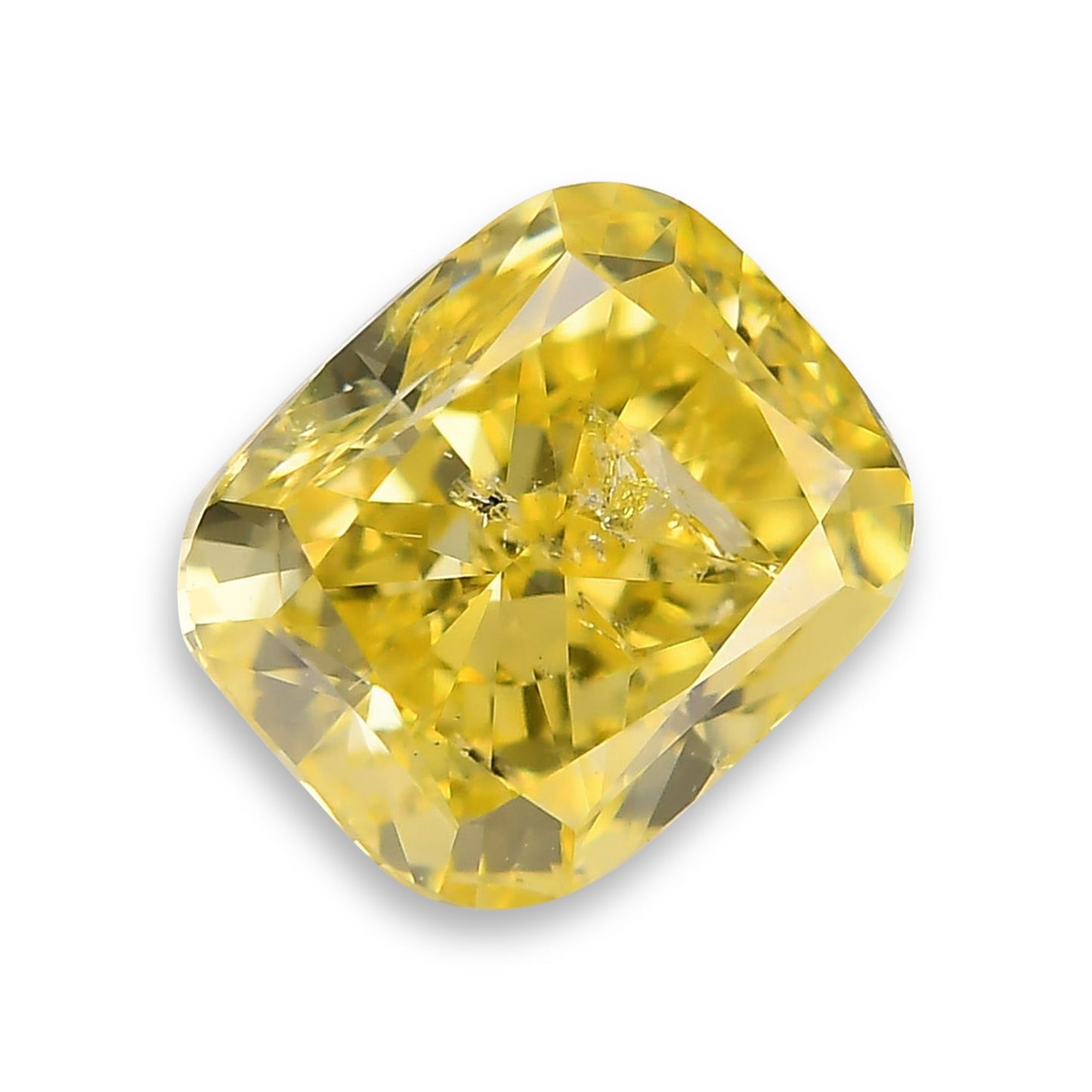 1.81 Carat Fancy Vivid Yellow Cushion Diamond (I1) GIA